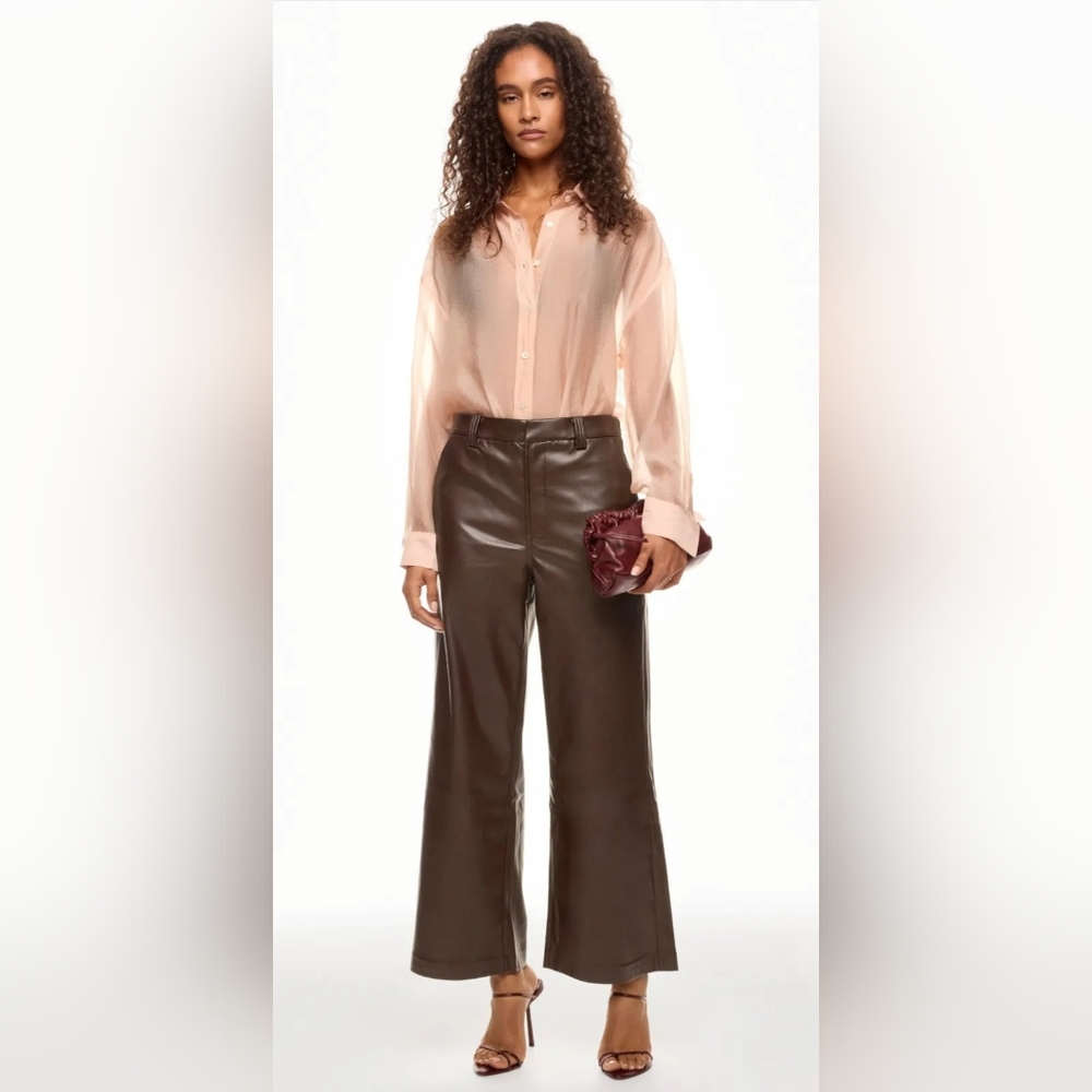 Joe's Jeans The Mia Vegan Leather Crop Trousers Size 27 MSRP $198